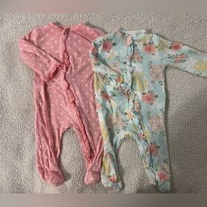 Little Me Pink & Light Blue Floral Baby One-Pieces